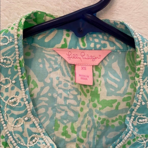 Lilly Pulitzer blue crab print Sarasota tunic - Picture 6 of 7